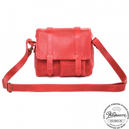 Кожаная сумка "Фрея" (красная) 